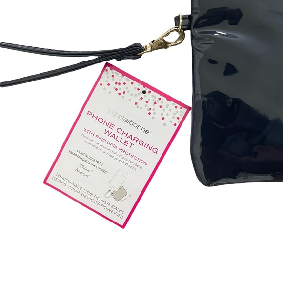 Liz Claiborne Womens Wallet Blue Dark Phone Charging Wallet NWT - Picture 7 of 7